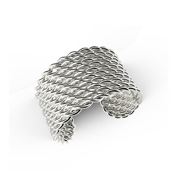 Sortija plata trenzado